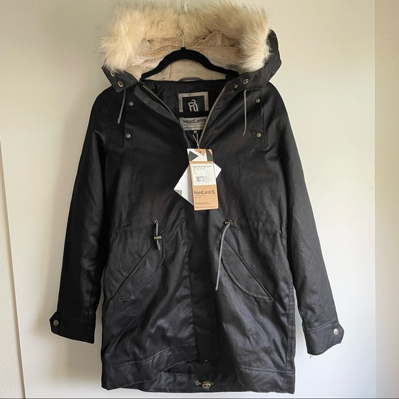 Hoodlamb Nordic Light Parka Hemp Tailor Vegan XS Faux Fur Winter Coat Jacket - Picture 2 of 11